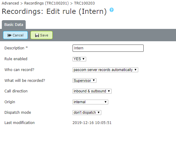 Screenshot - Recording Rules
